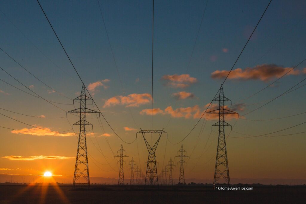 electric station at sunset saving energy