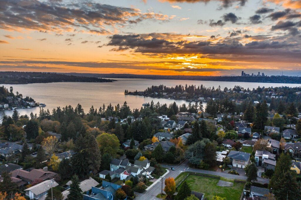 West Bellevue Neighborhoods at sunset