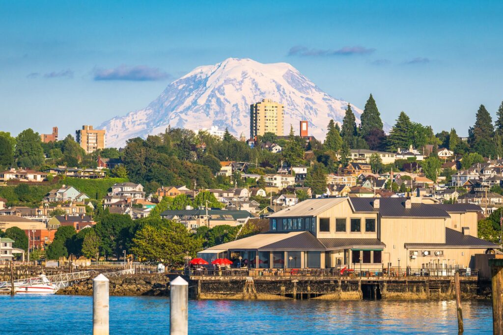 View of home in Tacoma Washington with view of Mount Rainier